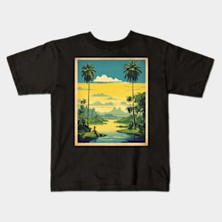 Amazonas Brazil Vintage Tourism Travel Poster Art Kids T-Shirt